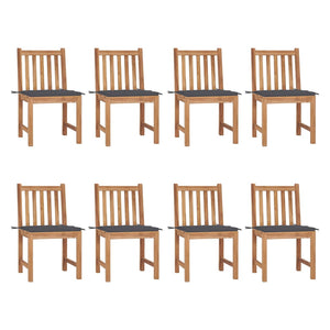 vidaXL 1/2/4/6/8x Solid Wood Teak Patio Chairs with Cushions Multi Colors-15