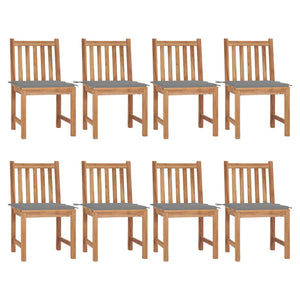 vidaXL 1/2/4/6/8x Solid Wood Teak Patio Chairs with Cushions Multi Colors-12