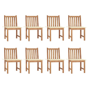 vidaXL 1/2/4/6/8x Solid Wood Teak Patio Chairs with Cushions Multi Colors-6