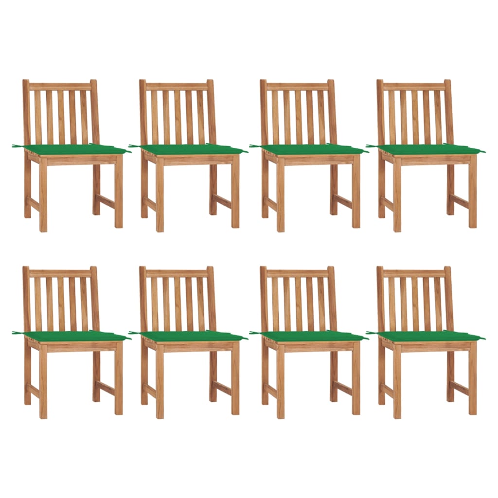 vidaXL 1/2/4/6/8x Solid Wood Teak Patio Chairs with Cushions Multi Colors-14