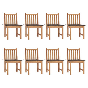 vidaXL 1/2/4/6/8x Solid Wood Teak Patio Chairs with Cushions Multi Colors-19