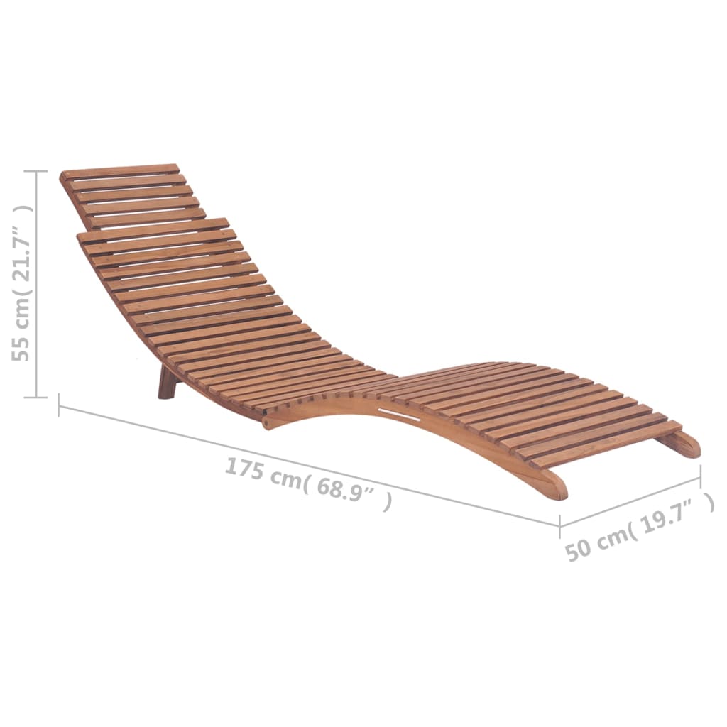 vidaXL Folding Sun Loungers 2 pcs Solid Teak Wood-7