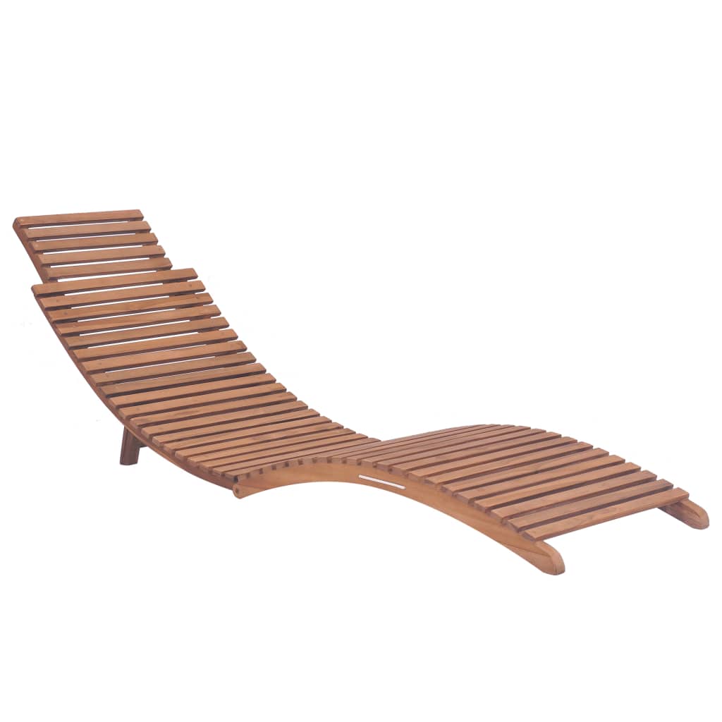 vidaXL Folding Sun Loungers 2 pcs Solid Teak Wood-0