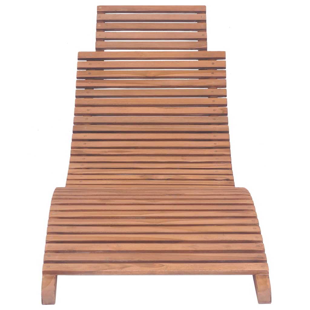 vidaXL Folding Sun Loungers 2 pcs Solid Teak Wood-3