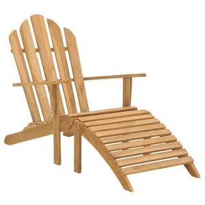 vidaXL Folding Adirondack Chair Patio Lawn Chair with Footrest Solid Wood Teak-3