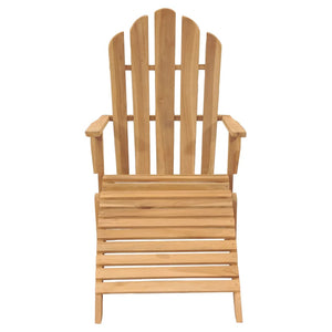 vidaXL Folding Adirondack Chair Patio Lawn Chair with Footrest Solid Wood Teak-4