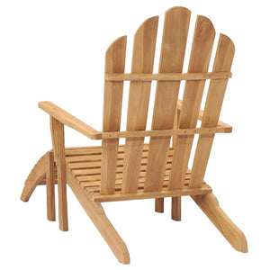 vidaXL Folding Adirondack Chair Patio Lawn Chair with Footrest Solid Wood Teak-6