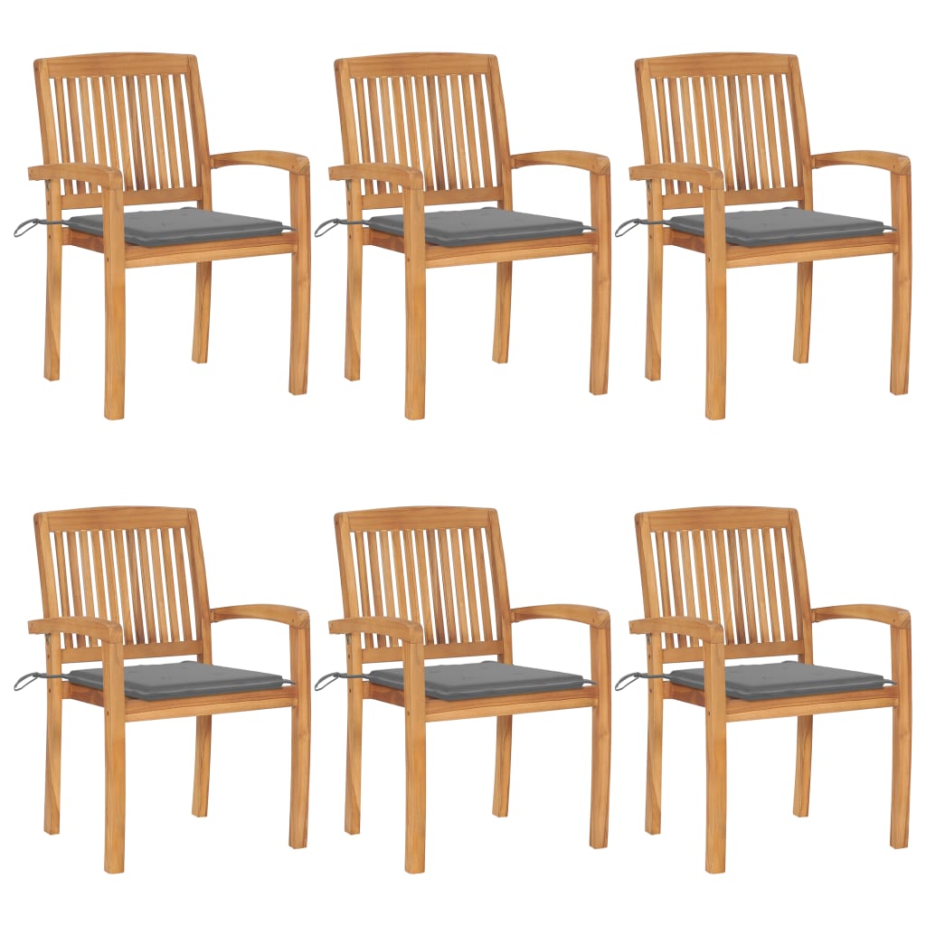 vidaXL 2x Solid Teak Wood Garden Chairs with Cushions Seating Multi Colors-23