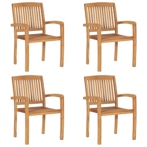 vidaXL 2/4/6/8x Solid Wood Teak Patio Chairs with Cushions Seat Multi Colors-17