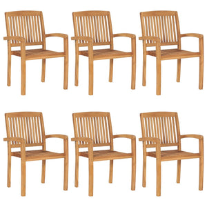 vidaXL 2/4/6/8x Solid Wood Teak Patio Chairs with Cushions Seat Multi Colors-1