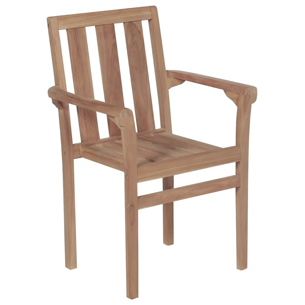 vidaXL 2/4/6/8x Solid Wood Teak Patio Chairs Garden Outdoor Furniture Seat-11