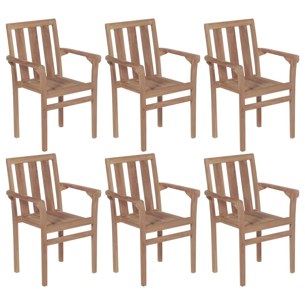 vidaXL 2/4/6/8x Solid Wood Teak Patio Chairs Garden Outdoor Furniture Seat-13