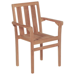 vidaXL 2/4/6/8x Solid Wood Teak Patio Chairs Garden Outdoor Furniture Seat-14