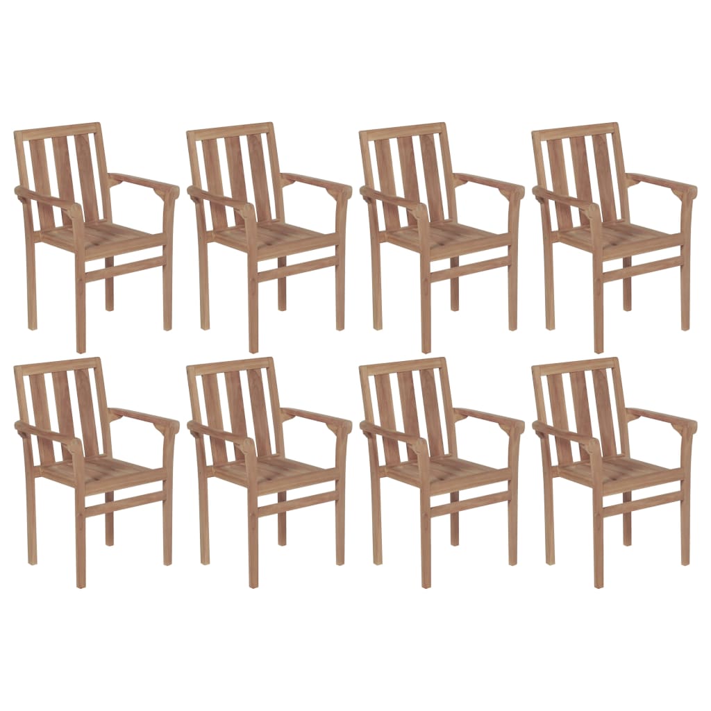 vidaXL 2/4/6/8x Solid Wood Teak Patio Chairs Garden Outdoor Furniture Seat-16