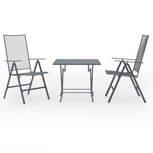 vidaXL Patio Dining Set Patio Mesh Dining Table and Chair Steel Anthracite-3