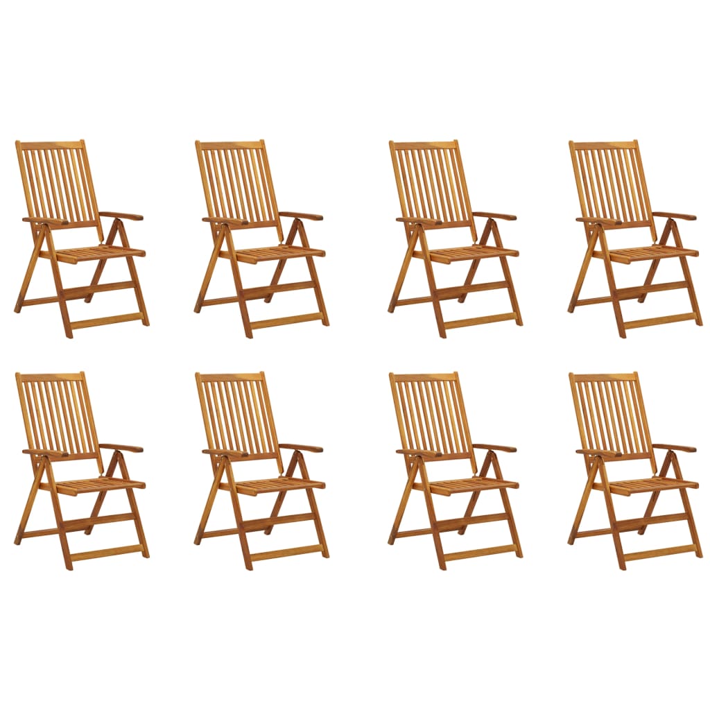 vidaXL Patio Folding Chairs Camping Garden Lawn Chair Solid Wood Acacia Brown-29