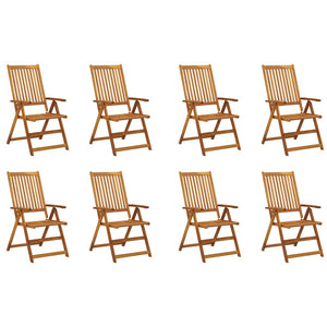 vidaXL Patio Folding Chairs Camping Garden Lawn Chair Solid Wood Acacia Brown-29