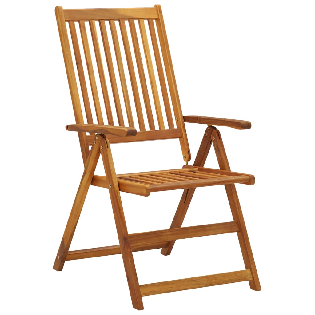 vidaXL Patio Folding Chairs Camping Garden Lawn Chair Solid Wood Acacia Brown-14