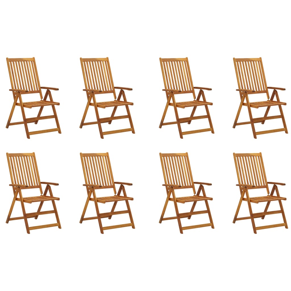 vidaXL Outdoor Recliner Chairs Patio Chair with Cushions Solid Wood Acacia-13