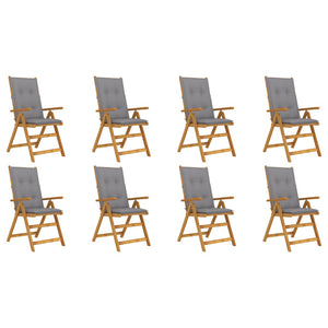 vidaXL Outdoor Recliner Chairs Patio Chair with Cushions Solid Wood Acacia-38