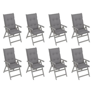 vidaXL Outdoor Recliner Chairs Patio Chair with Cushions Solid Wood Acacia-49