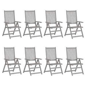 vidaXL Outdoor Recliner Chairs Patio Chair with Cushions Solid Wood Acacia-75