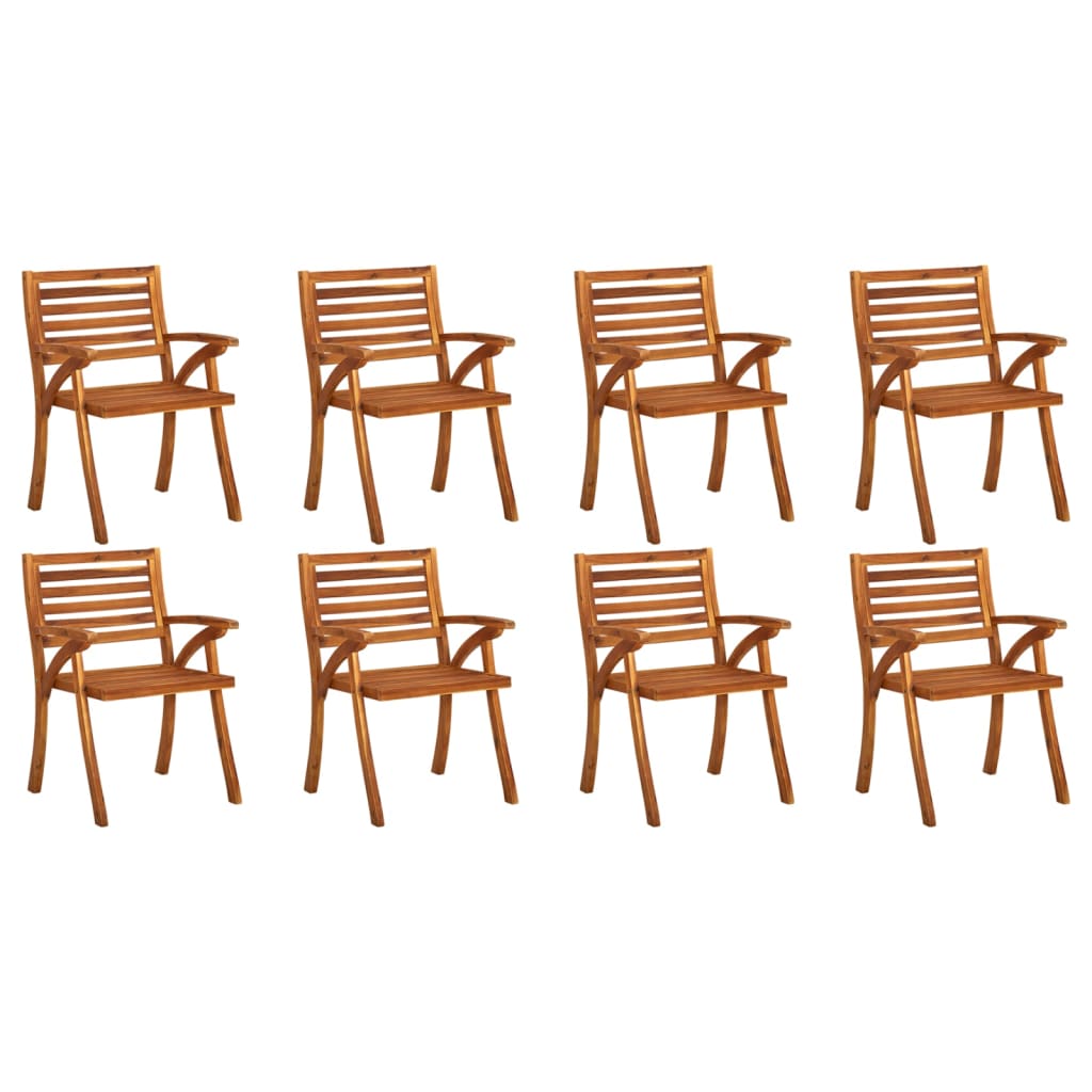 vidaXL Patio Chairs Outdoor Patio Dining Chair with Armrest Solid Wood Acacia-15