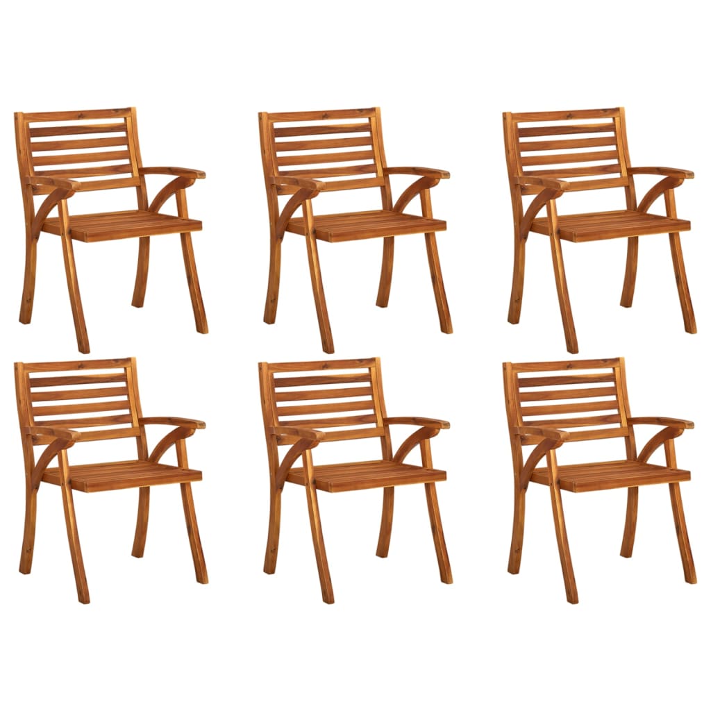 vidaXL Patio Chairs Outdoor Patio Dining Chair with Armrest Solid Wood Acacia-26