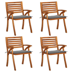 vidaXL Patio Dining Chairs Outdoor Patio Chair with Cushions Solid Wood Acacia-36