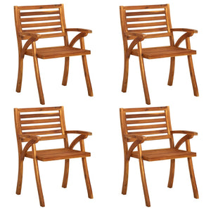 vidaXL Patio Dining Chairs Outdoor Patio Chair with Cushions Solid Wood Acacia-25