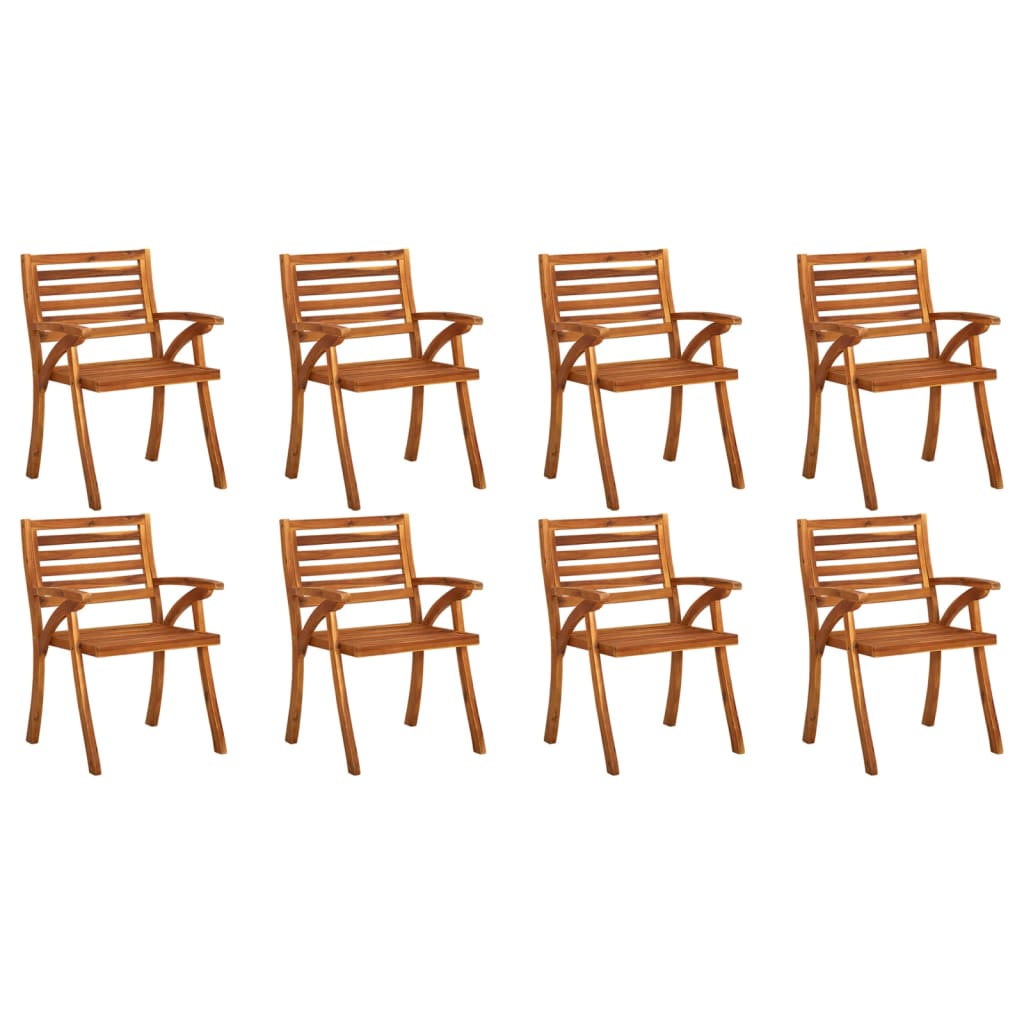 vidaXL Patio Dining Chairs Outdoor Patio Chair with Cushions Solid Wood Acacia-3