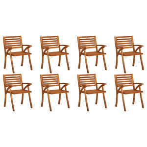 vidaXL Patio Dining Chairs Outdoor Patio Chair with Cushions Solid Wood Acacia-3