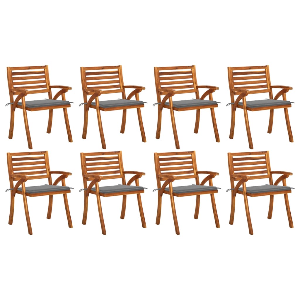 vidaXL Patio Dining Chairs Outdoor Patio Chair with Cushions Solid Wood Acacia-0