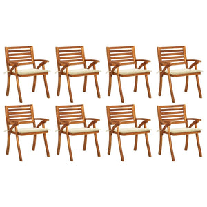 vidaXL Patio Dining Chairs Outdoor Patio Chair with Cushions Solid Wood Acacia-27