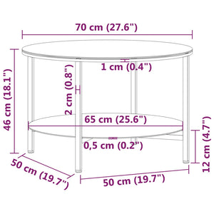 vidaXL Tea Table Accent Coffee Side End Table and Transparent Tempered Glass-13