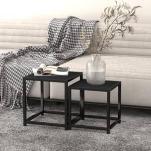 vidaXL Tea Tables Accent Nesting Coffee End Table for Living Room 2 Pcs MDF-2