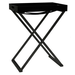 vidaXL Folding Table Accent Foldable End Table with Iron Frame Gold and MDF-1