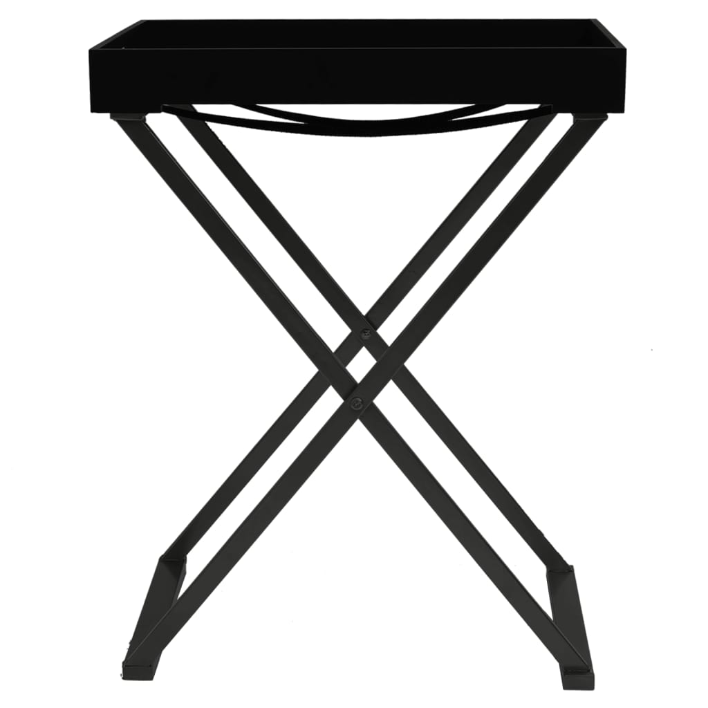 vidaXL Folding Table Accent Foldable End Table with Iron Frame Gold and MDF-7