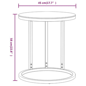 vidaXL Side Table Accent Round Coffee Table Furniture Marble Tempered Glass-20