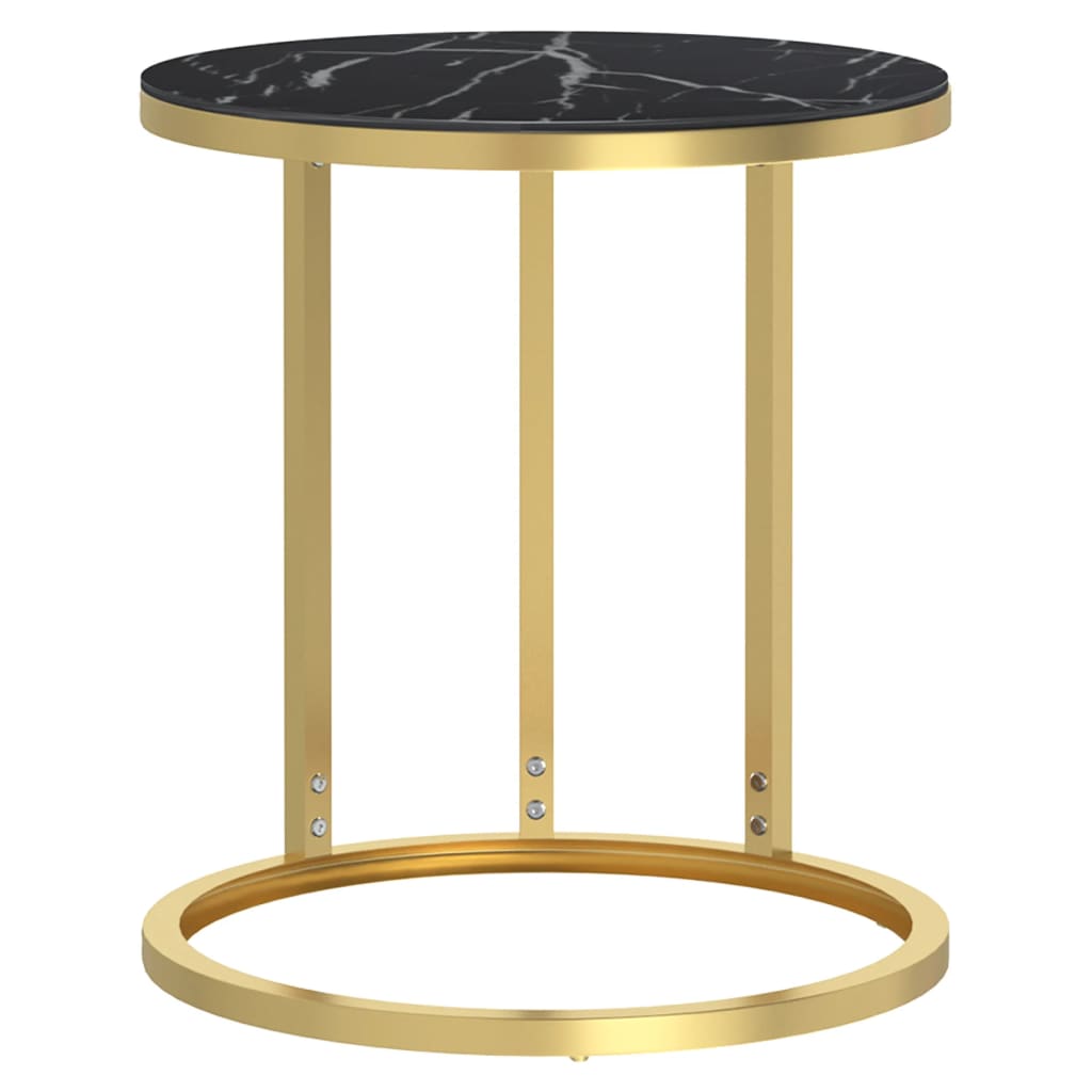 vidaXL Side Table Accent Round Coffee Table Furniture Marble Tempered Glass-22