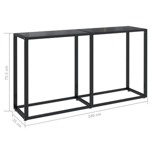 vidaXL Console Table Accent Side Table with Steel Frame Black Tempered Glass-30