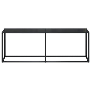 vidaXL Console Table Accent Side Table with Steel Frame Black Tempered Glass-28