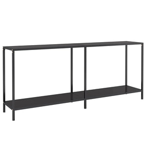 vidaXL Console Table Accent Side Table with Steel Frame Black Tempered Glass-40