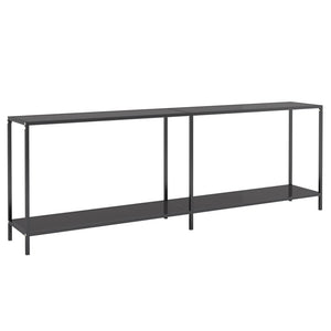 vidaXL Console Table Accent Side Table with Steel Frame Black Tempered Glass-13