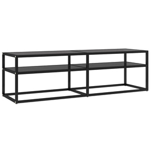 vidaXL TV Stand Entertainment Center TV Console Unit Black Tempered Glass-34