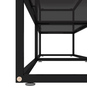 vidaXL TV Stand Entertainment Center TV Console Unit Black Tempered Glass-1