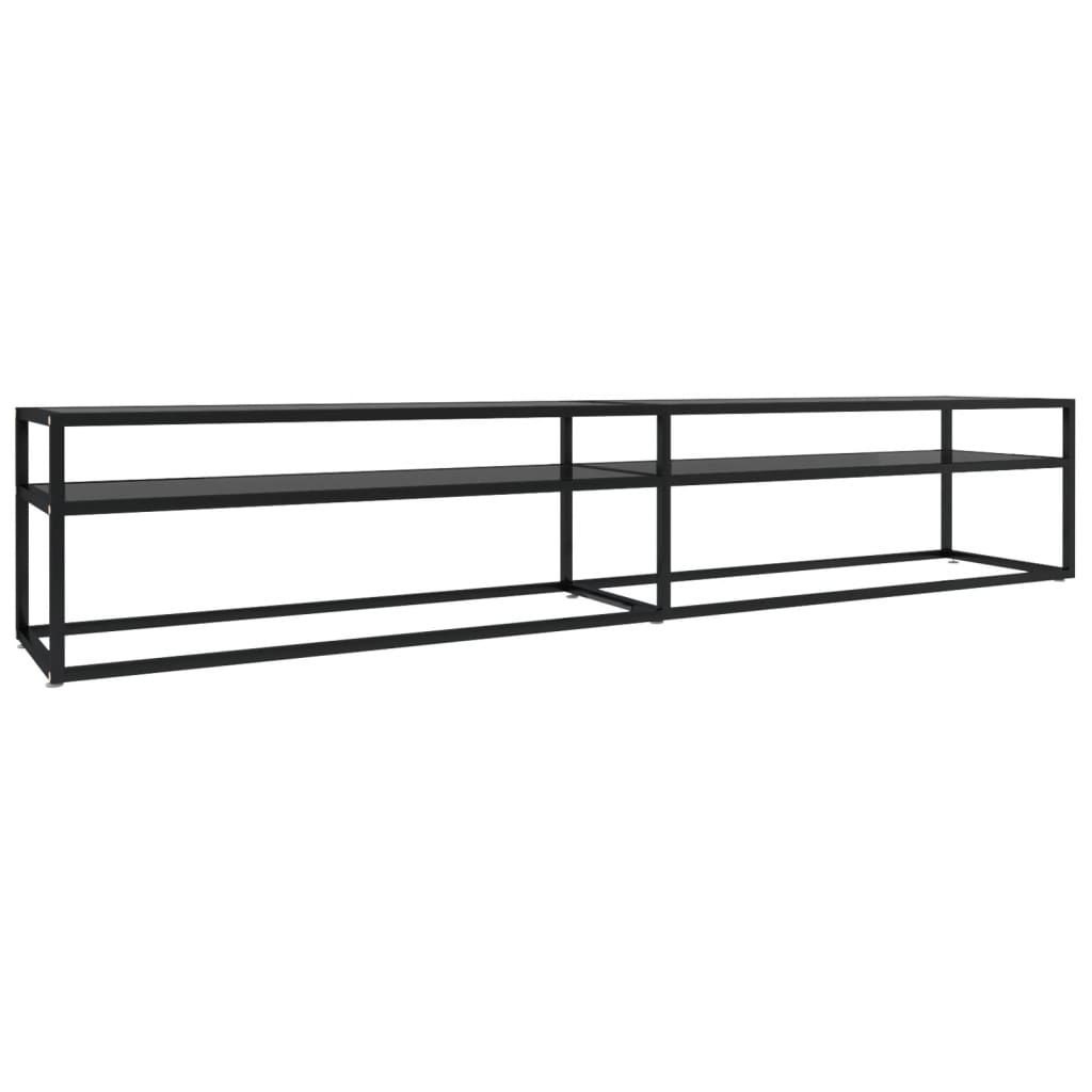 vidaXL TV Stand Entertainment Center TV Console Unit Black Tempered Glass-30