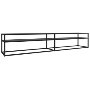 vidaXL TV Stand Entertainment Center TV Console Unit Black Tempered Glass-30