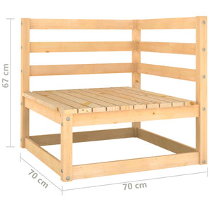 vidaXL 4 Piece Patio Lounge Set with Cushions Solid Wood Pine-6