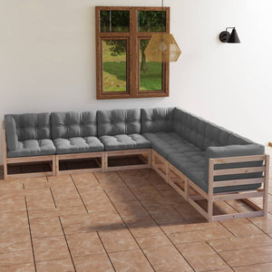 vidaXL Patio Lounge Set Outdoor Sofas with Cushions Poly Rattan Dark Grey-52